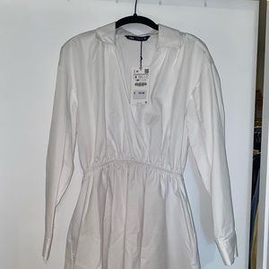 Zara White Size Small Dress Long Sleeve New with Tags Never Worn